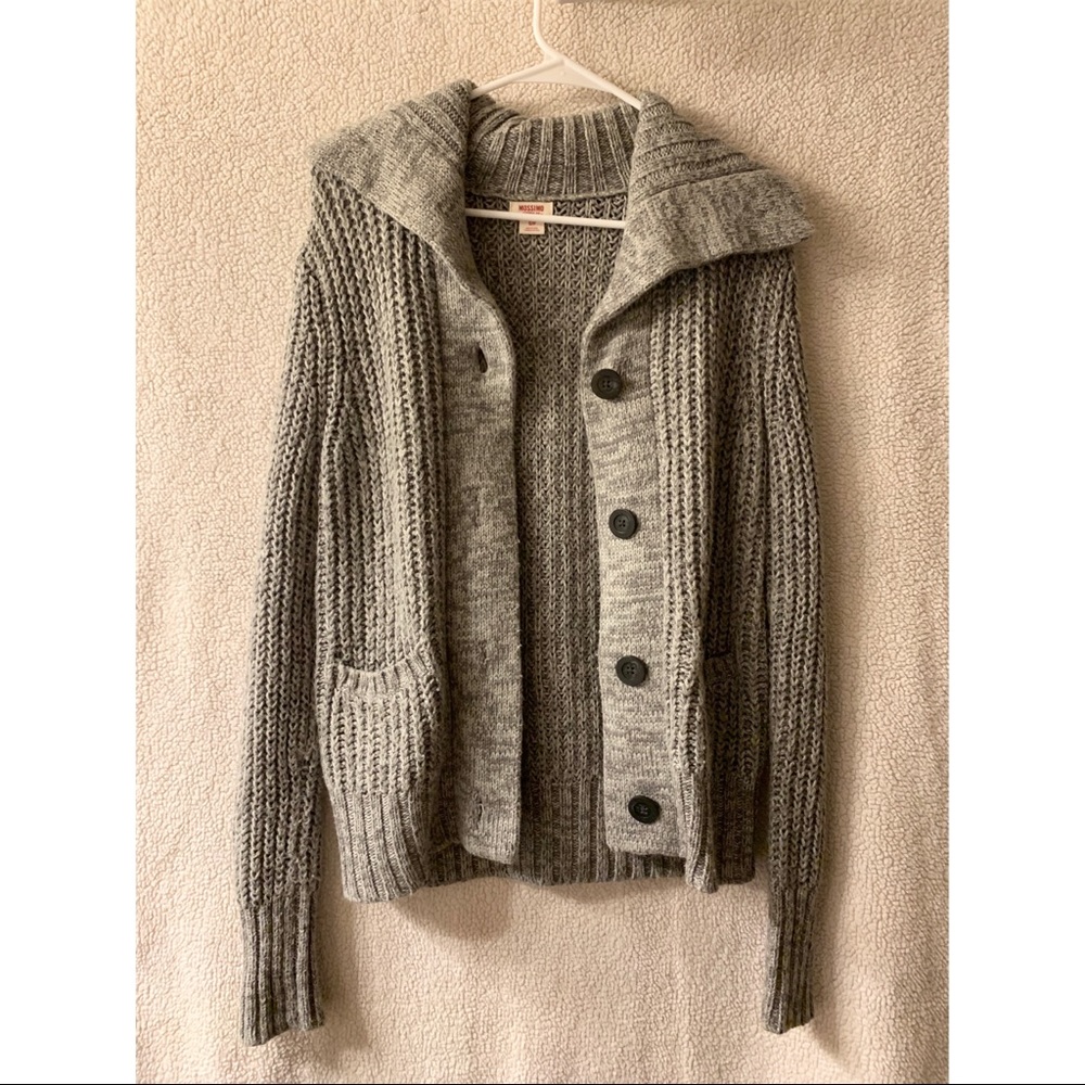 Gray button up sweater
